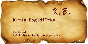 Kuris Boglárka névjegykártya